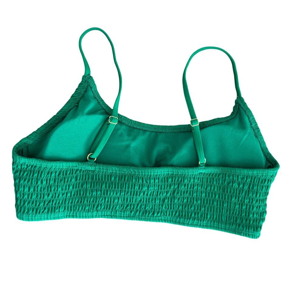 Cabana Del Sol Ruched Green Bikini Swim Top Women's Size L - Picture 2 of 4
